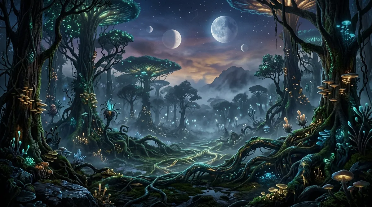 Ilustrace k audioknize Mycelium IV: Vidění