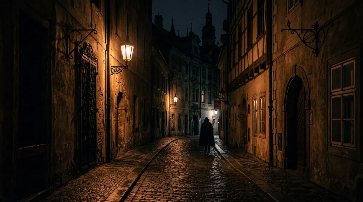 Ilustrace k audioknize Praha NOIR