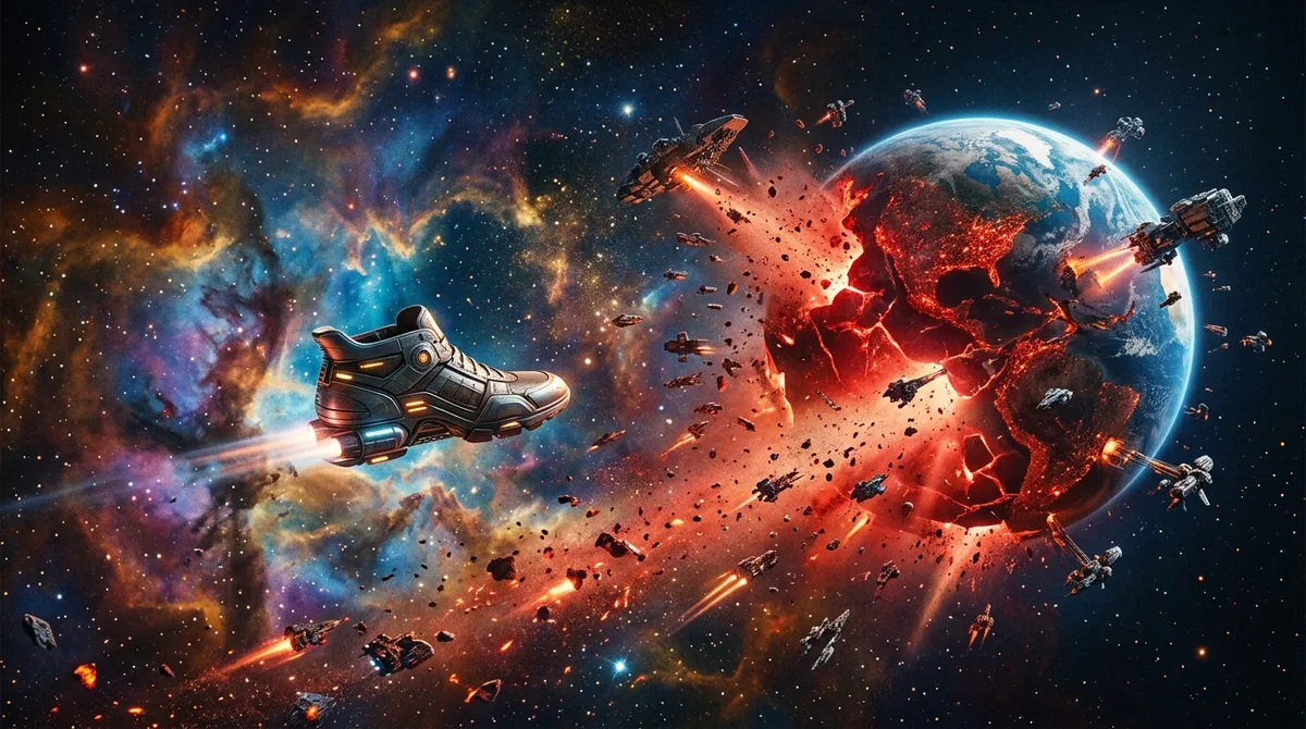 Ilustrace k audioknize Stopařův průvodce galaxií
